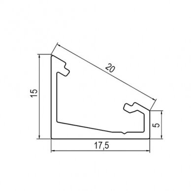 Profilis LED juostoms CORNER 60* x 30* kampinis 1