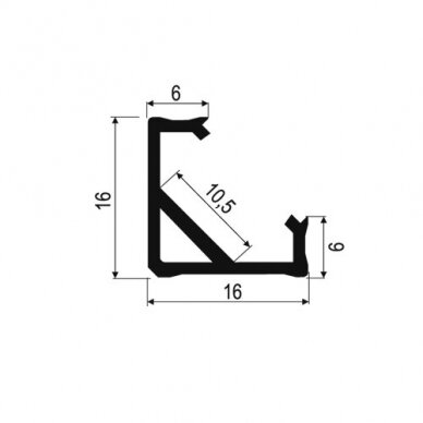 Profilis LED juostoms CORNER 45, kampinis 1