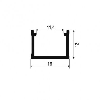 Profilis LED juostoms SURFACE MAXI gilus, virštinkinis 1