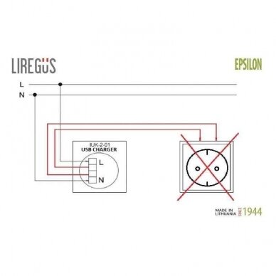 USB kroviklis 2 lizdų EPSILON be rėmelio 1